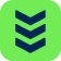 Chevron-shaped military rank insignia, gold on dark green, three chevrons. | Cain's Auto Shop