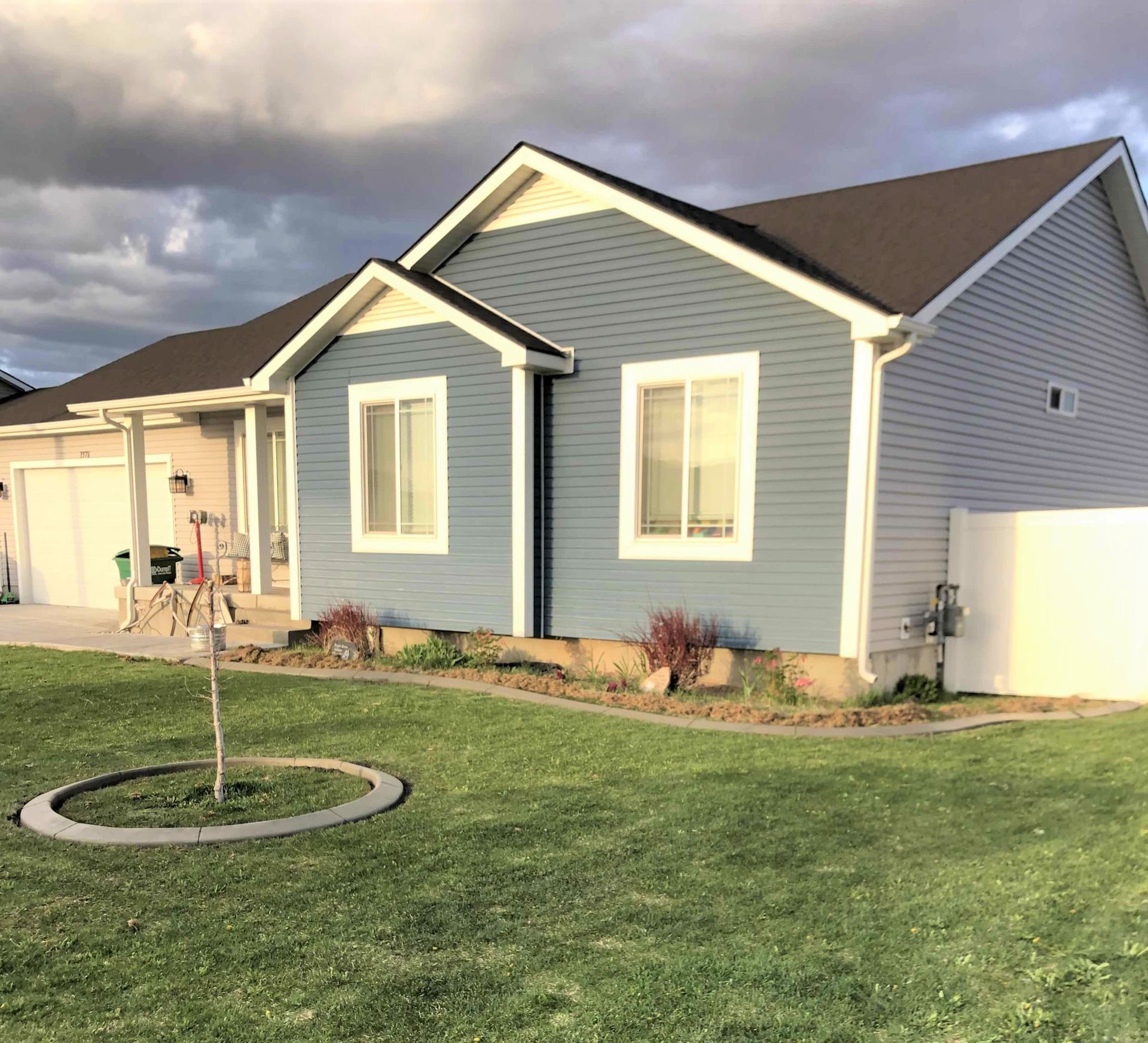 Front yard cement curbing in Ammon ID