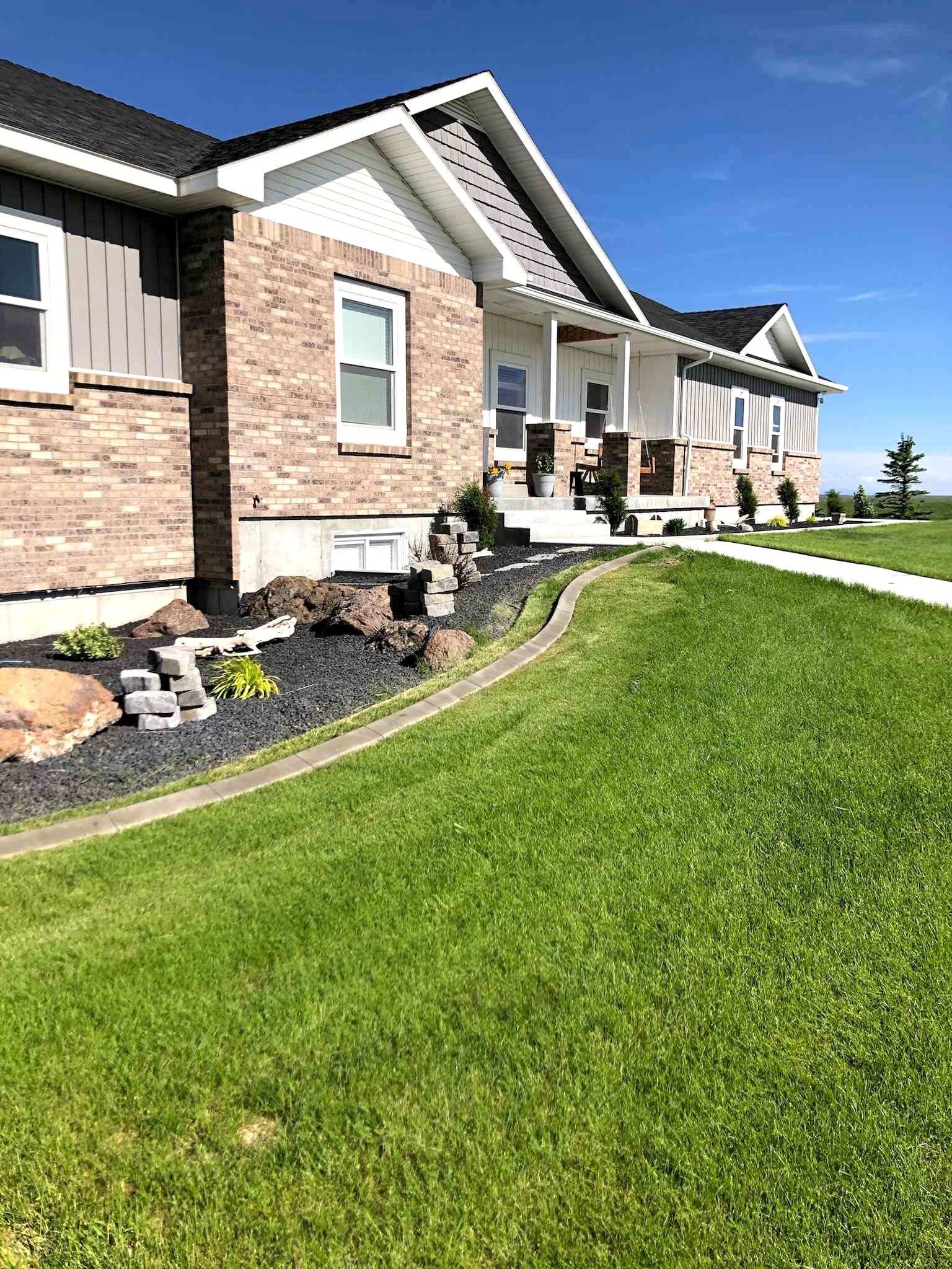 Concrete curbing around house in St. Anthony ID