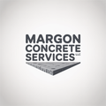 Logo for Margon Concrete Services LLC: text above a gray, 3D concrete slab with a shadow.