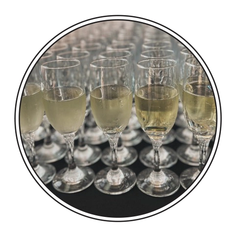 Close up of glasses of white wine — Darwin Catering Company in Brinkin, NT