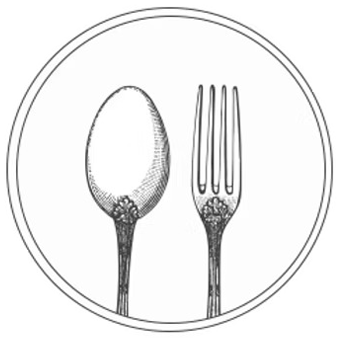 A Black and White Drawing of a Spoon and Fork on a Plate — Darwin Catering Company in Brinkin, NT
