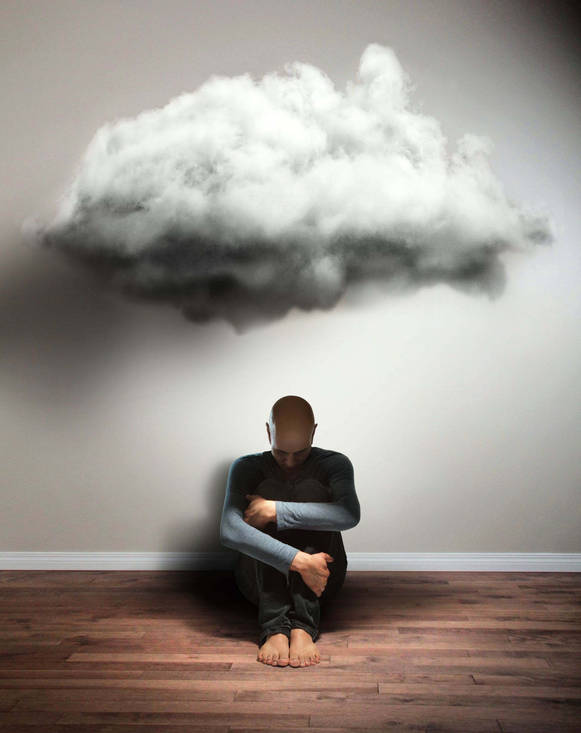 Persona con nuvola depressione