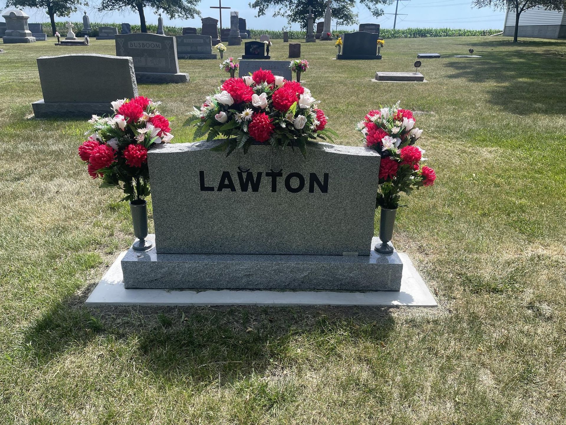 Grave marker with the name 
