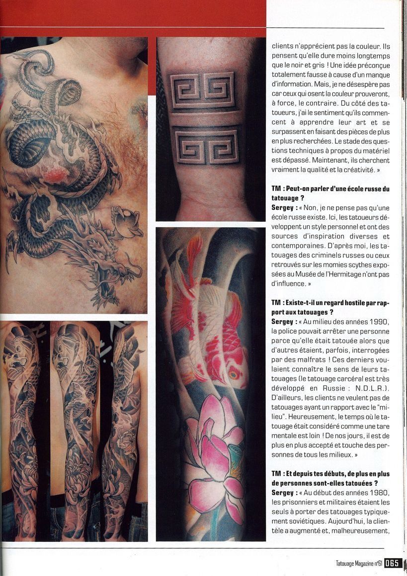 A magazine with a lot of tattoos on it