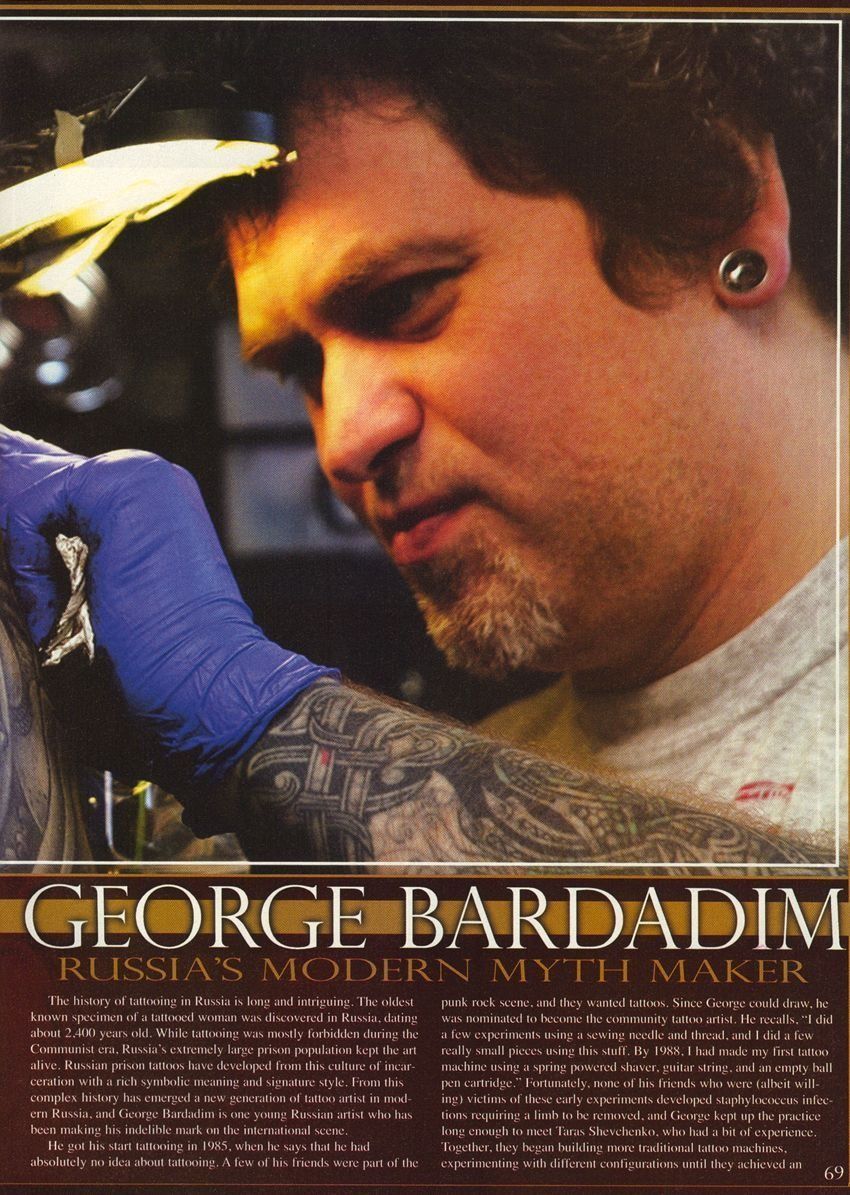 A poster of george bardadim a tattoo artist