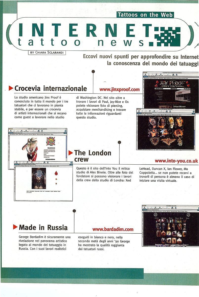 A poster for internet tattoo news shows various images