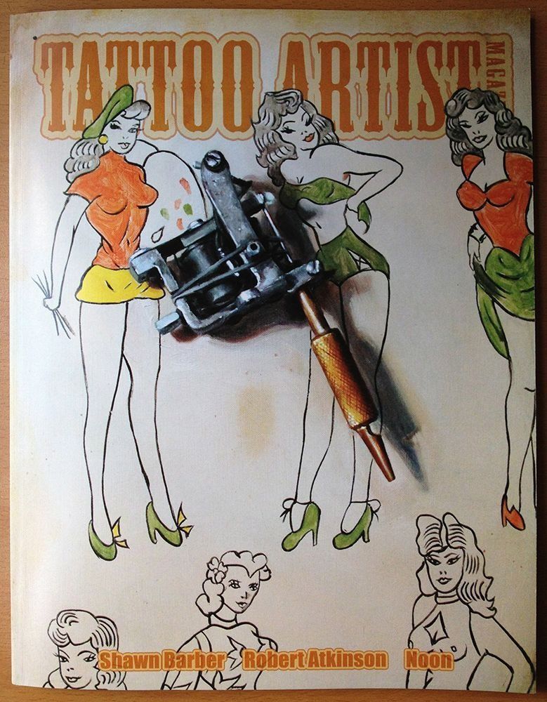 A tattoo artist magazine with a tattoo machine on the cover