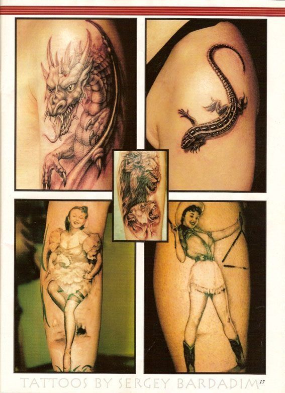 A collage of tattoos by sergey bardadim