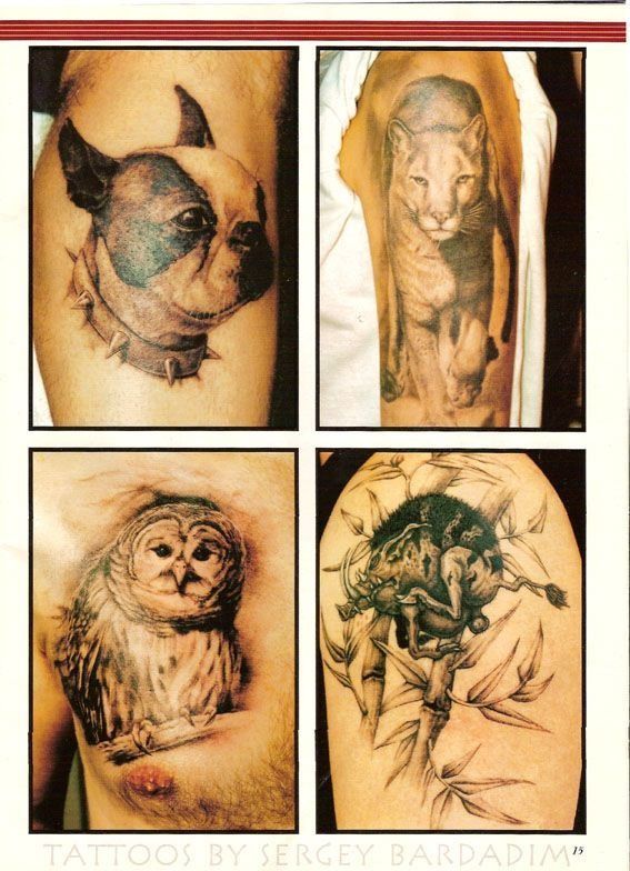 Four pictures of tattoos by sergey bandadim