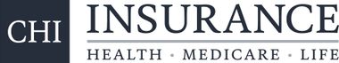 CHI Insurance logo: text on a dark background, "INSURANCE" with "HEALTH . MEDICARE . LIFE" below.
