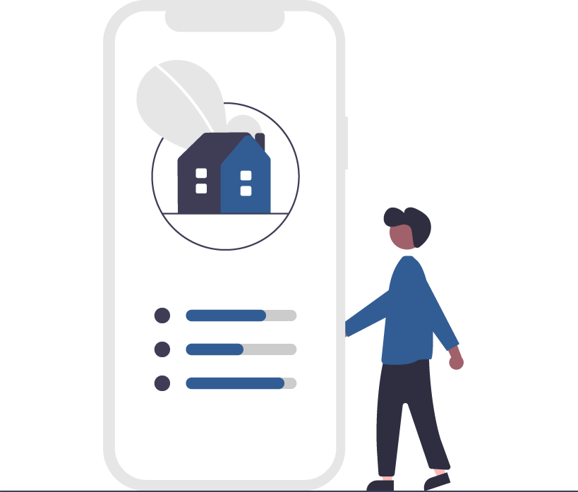 home search on phone illustration