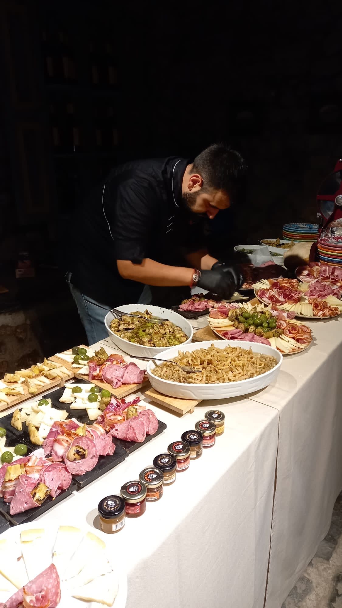 allestimento di un buffet a un evento privato