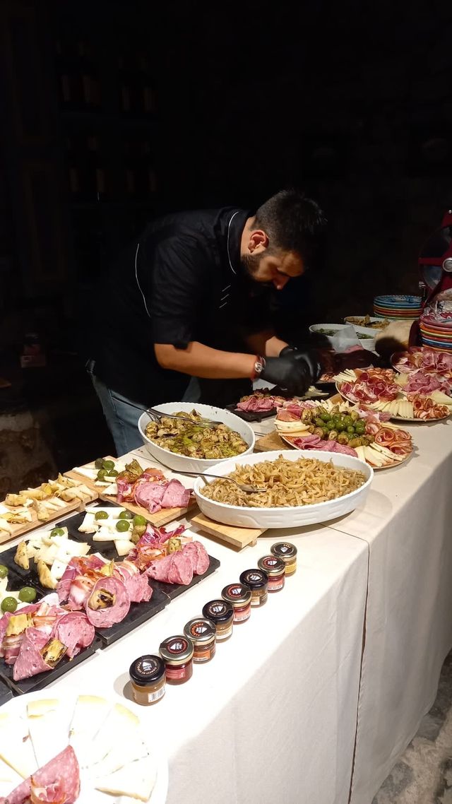 allestimento di un buffet a un evento privato