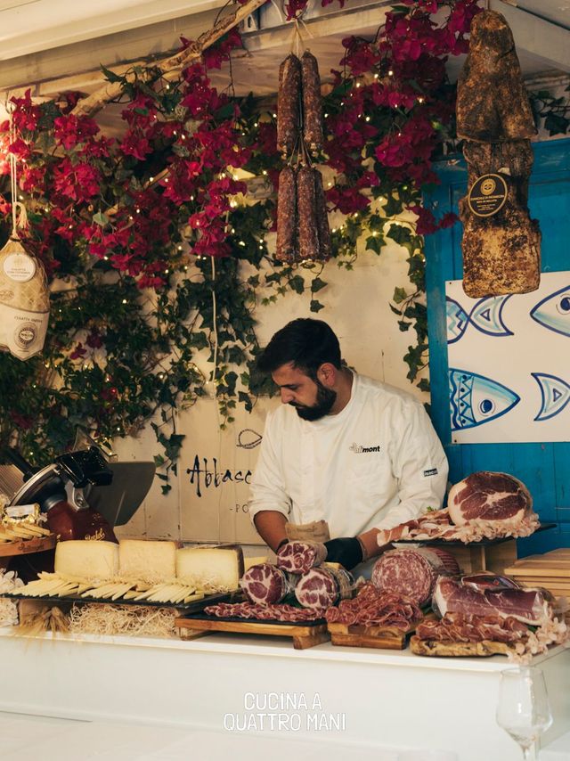 allestimento buffet cena a quattro mani