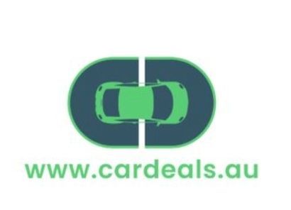Logo with a top-down green car icon inside two dark blue shapes forming a 