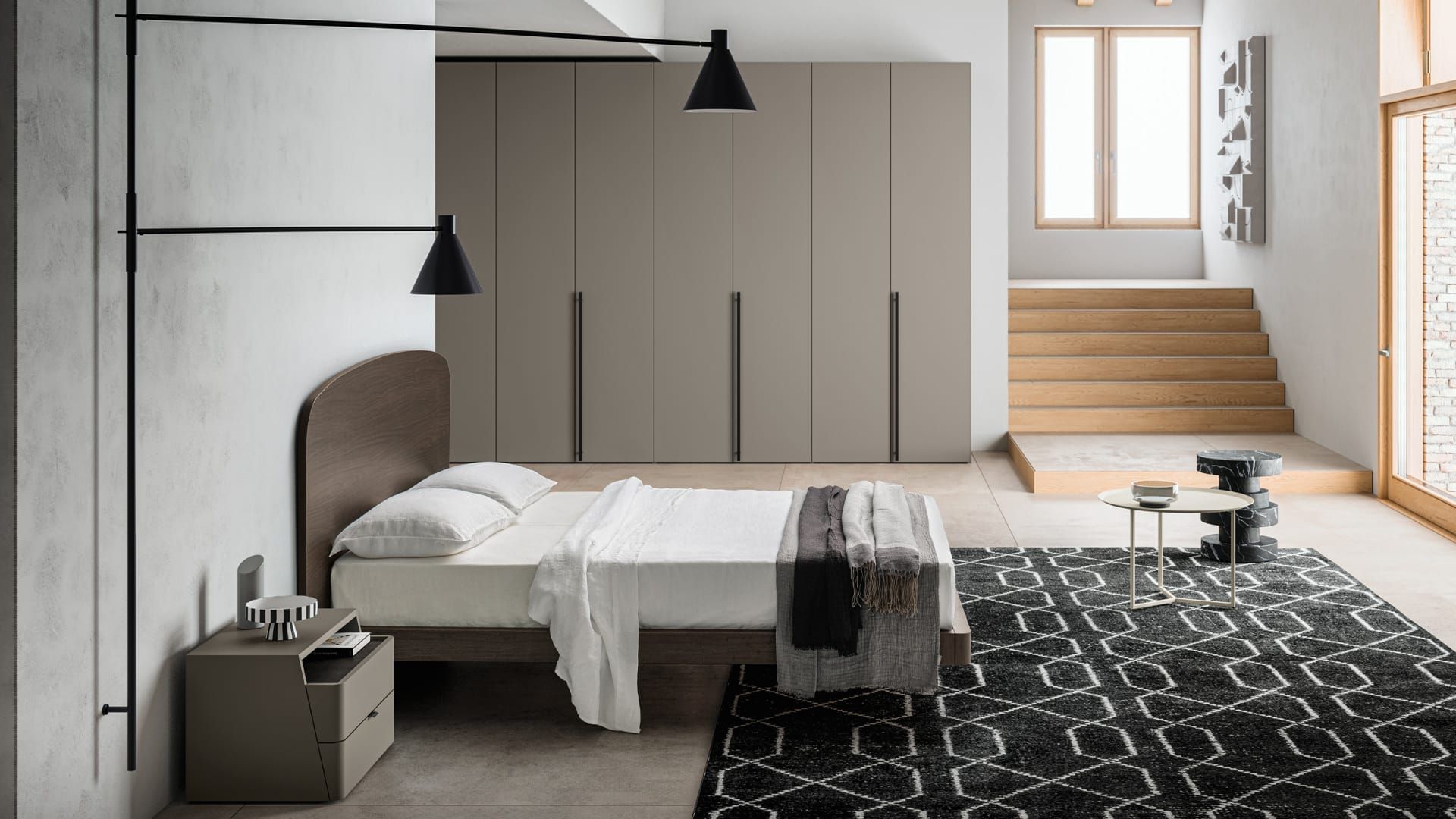 camera SANTA LUCIA con armadio mezza gola e letto in legno