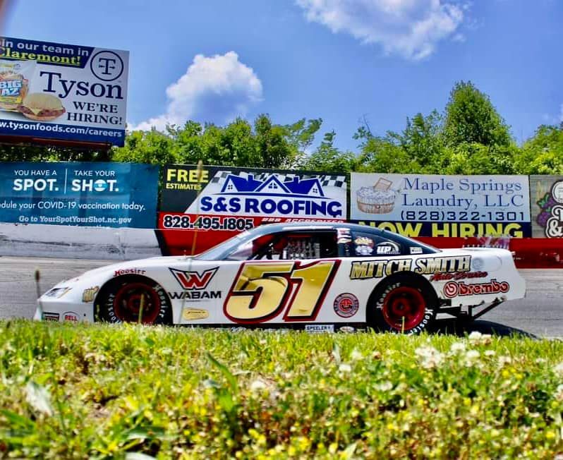 A race car with the number 51 on it