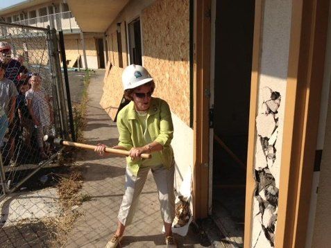 Linda Budge removing the old to make room for the new rancho cordova