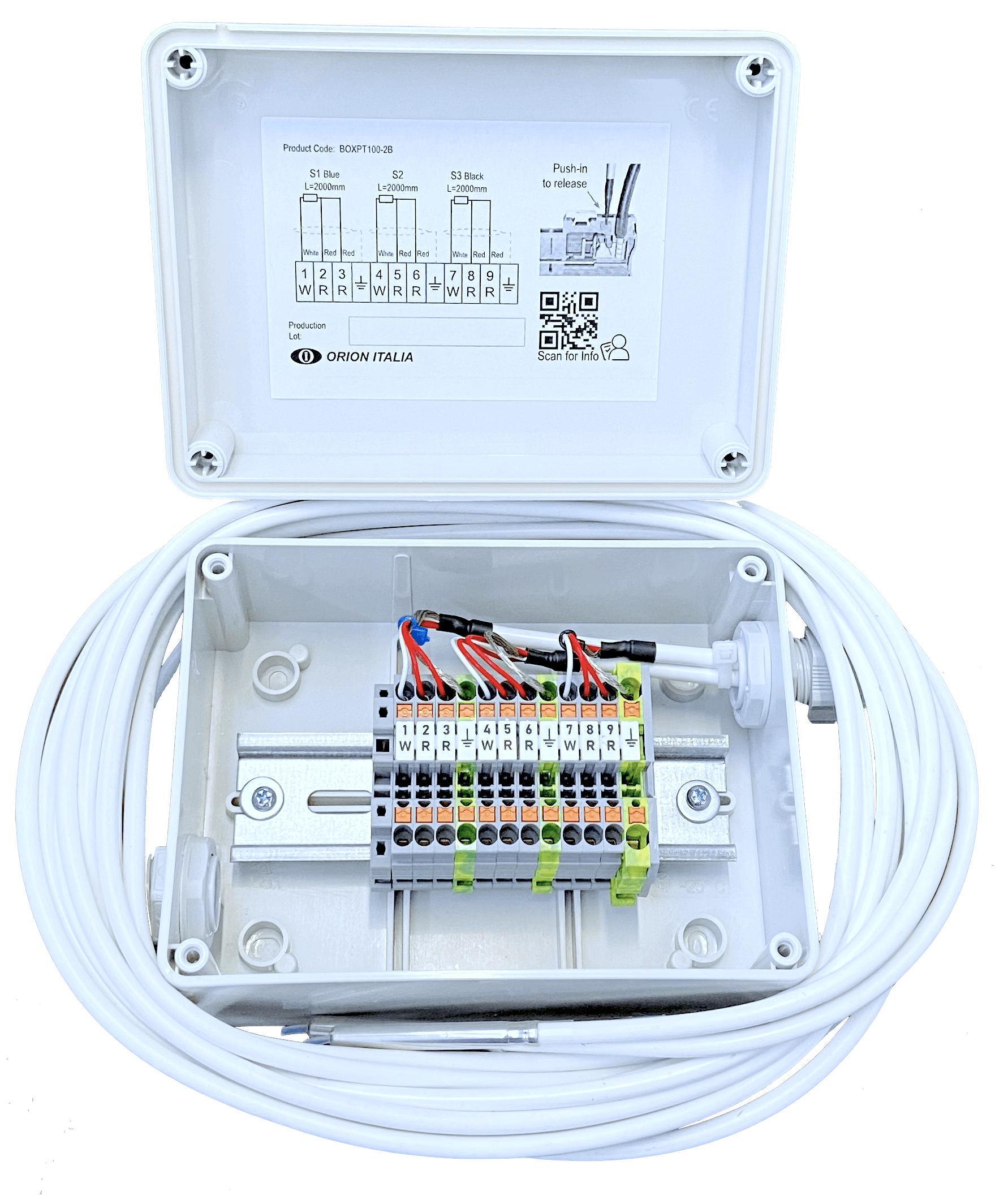 PT100 junction box for temperature reading