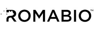 Logo of ROMABIO in black text, the