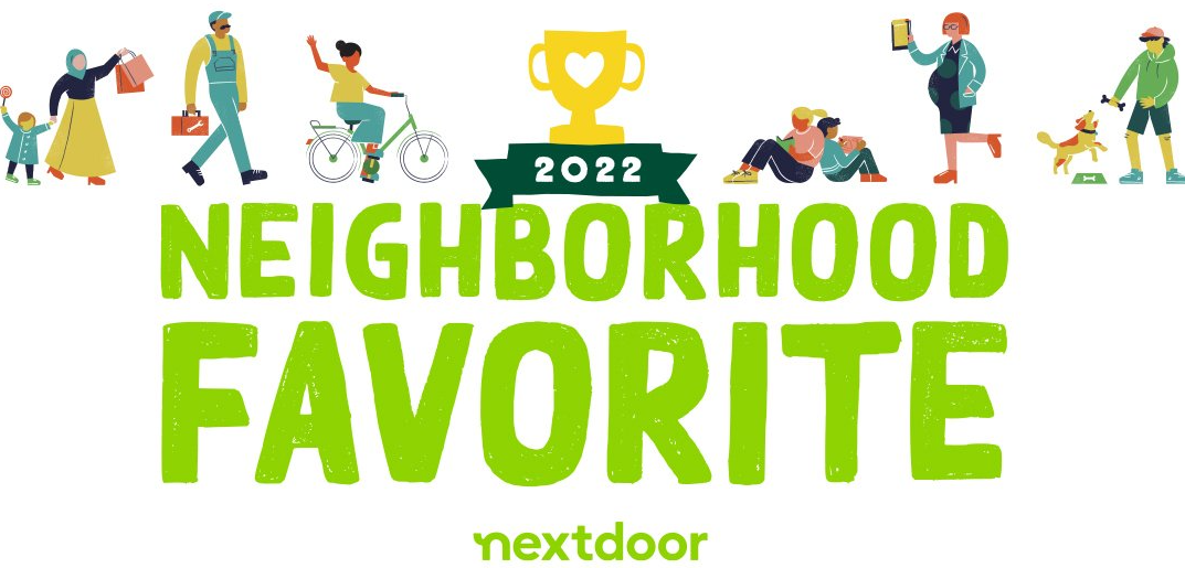 a logo for the 2022 neighborhood favorite nextdoor .