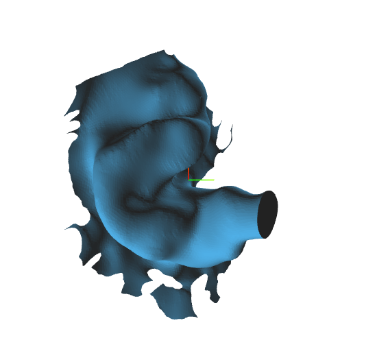 A computer generated image of a blue ear on a white background