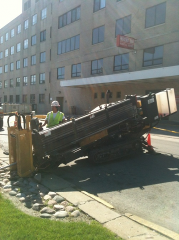 Man working with Vermeer machine