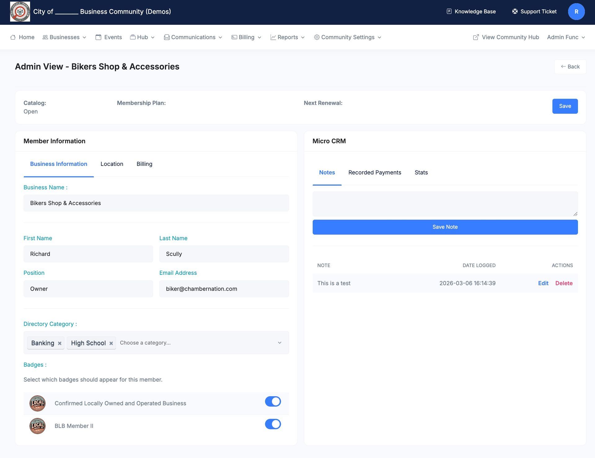 A digital interface showing a 'Manage Users' settings page with user details, account status, and role assignment.