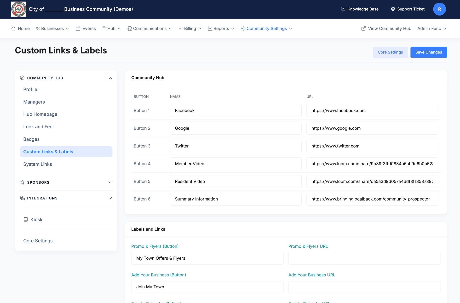 A web dashboard showing 