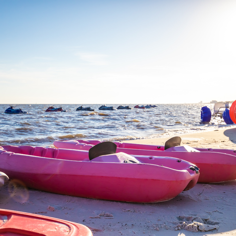 Ocean kayaks available for rent in Biloxi Mississippi