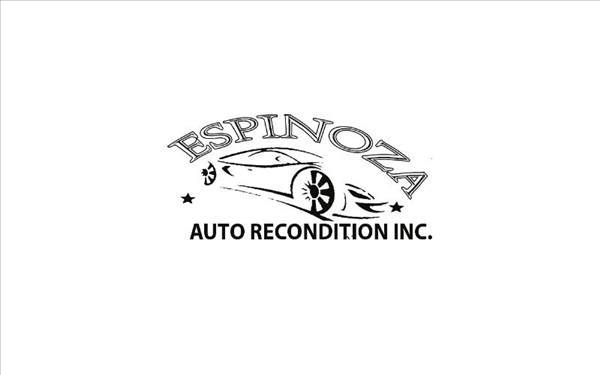 Logo for Espinoza Auto Recondition Inc. with a car silhouette and company name.