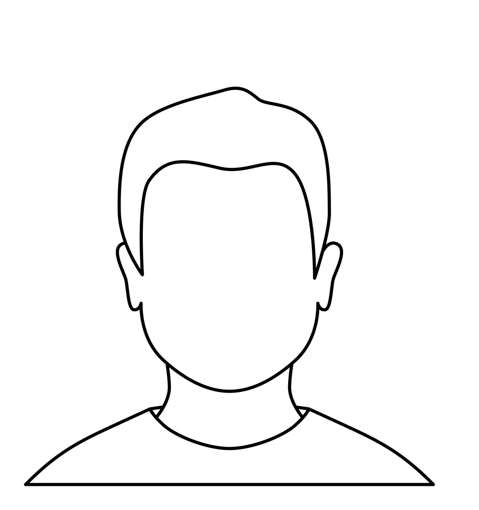 Silhouette eines Personenkopfes und -schultern mit ausdruckslosen Gesichtszügen.