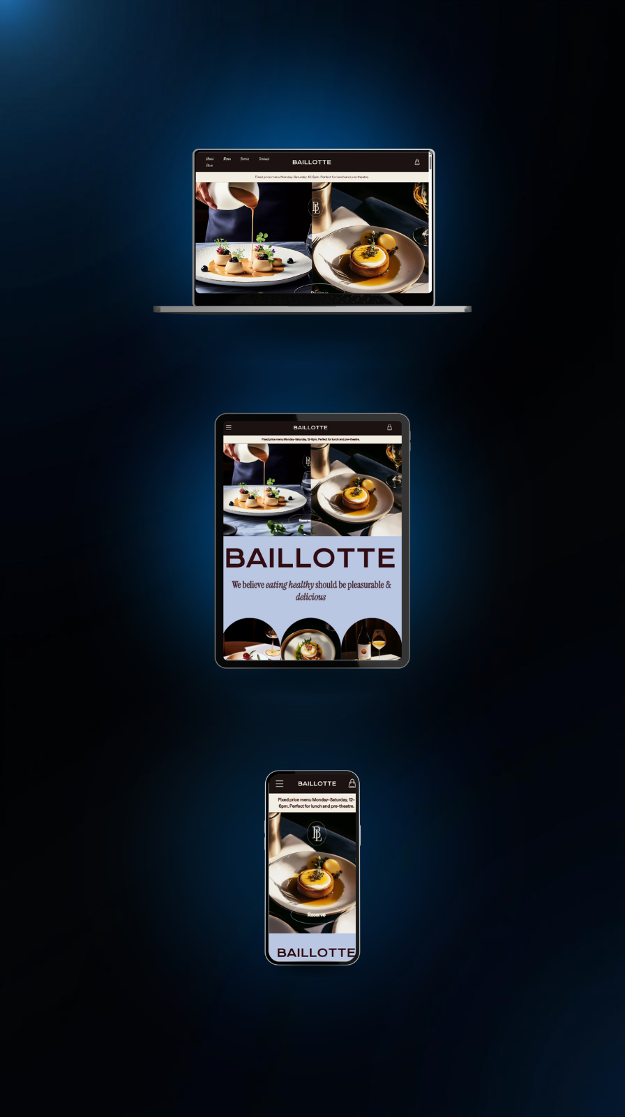 Restaurant website design with menu integration by Digital8