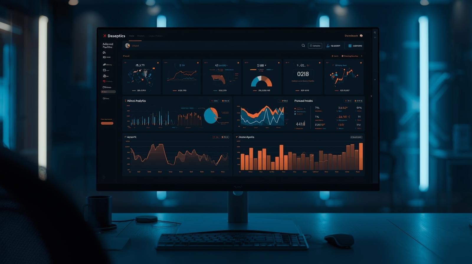 Analytics dashboard screen representing SEO insights and performance