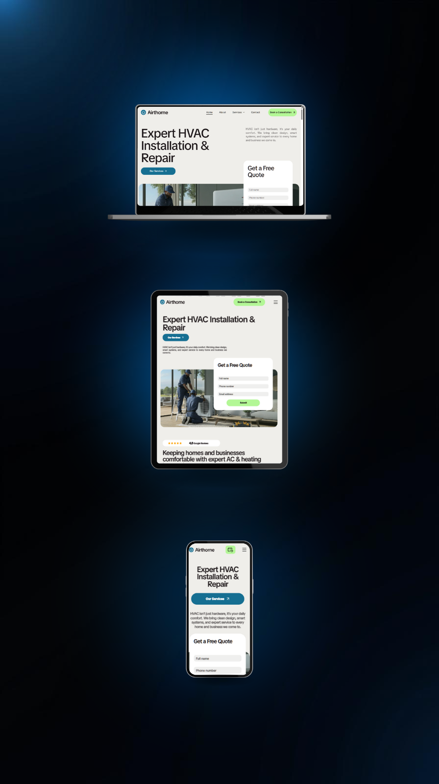 Trades and home services website design for Winnipeg contractors