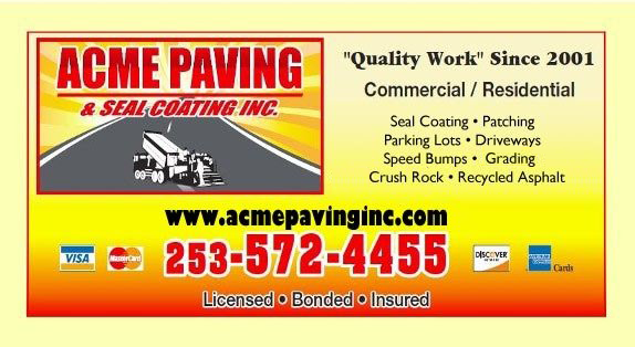 Acme Paving & Seal Coating, Inc. Banner