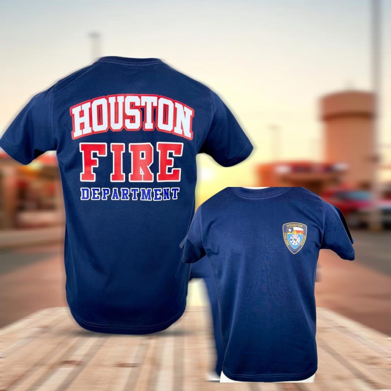 Camiseta azul Fire Houston