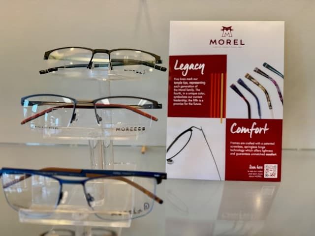 A display of morel legacy and comfort glasses