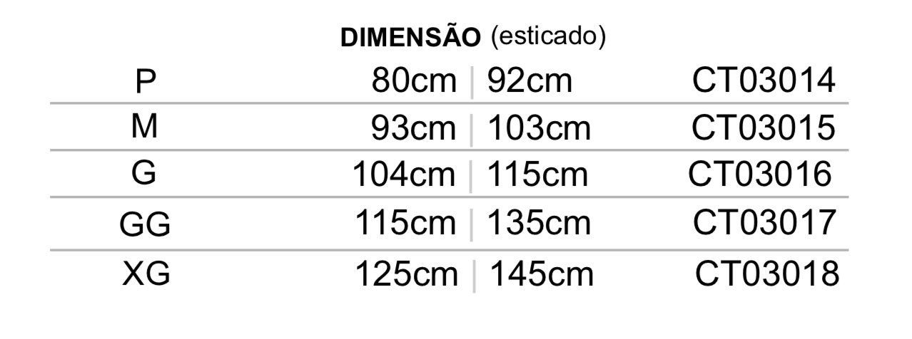 Tamanhos Cinto Ergoflex