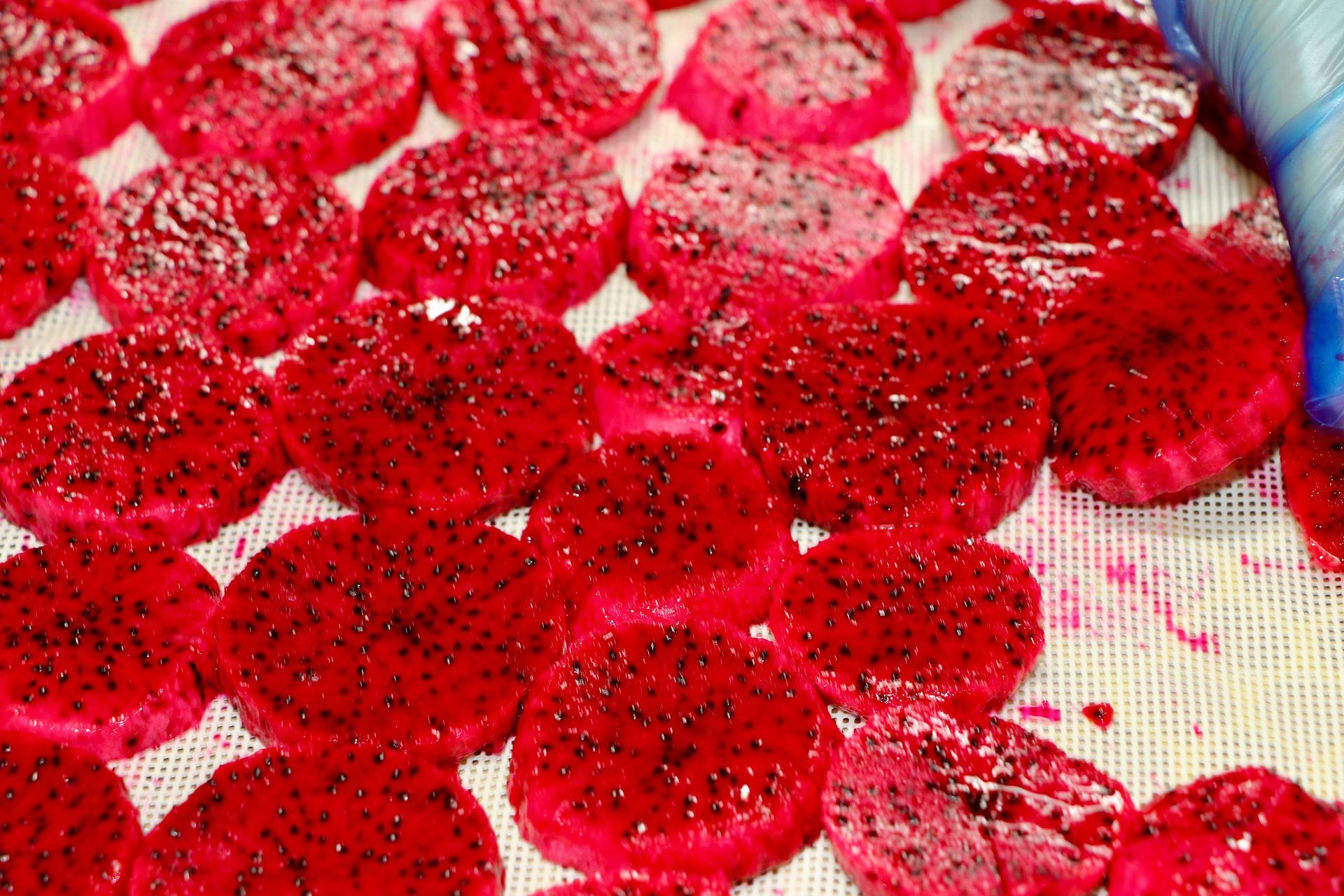 A Bunch of Red Circles Are Sitting on Top of Each Other on a Table — Mareeba Golden Dried Mangoes in Mareeba, QLD