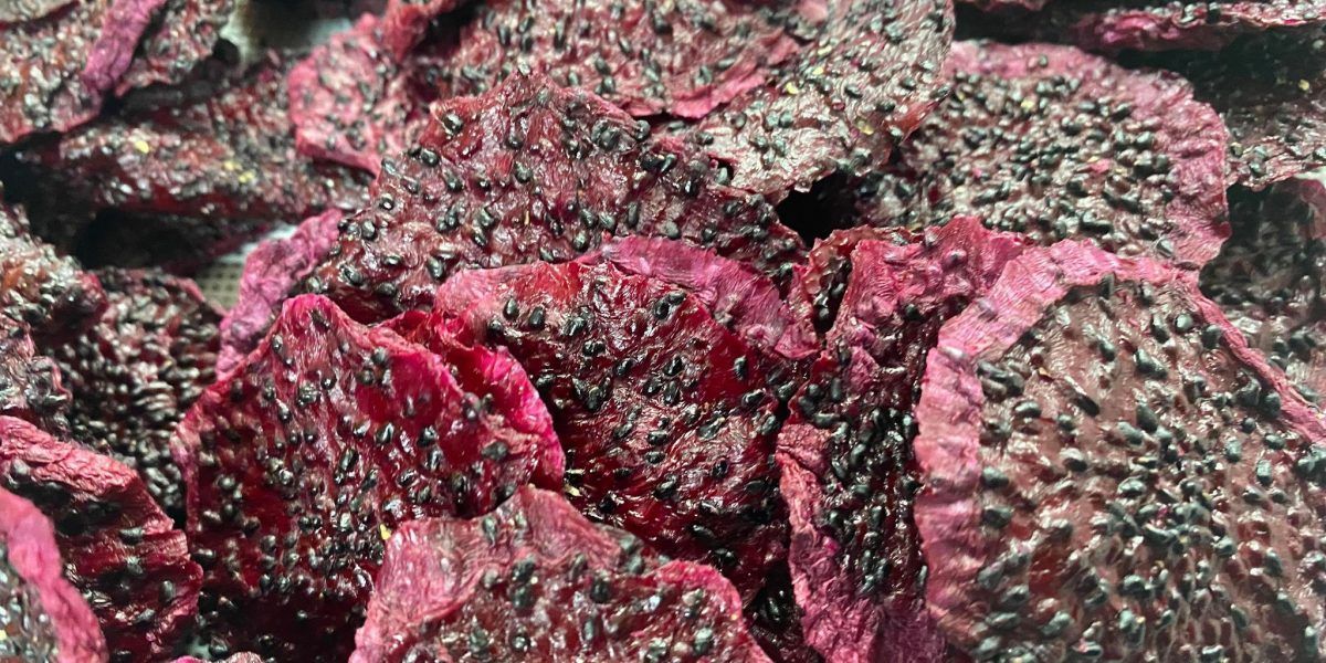 A Close Up of a Pile of Dried Dragon Fruit Chips — Mareeba Golden Dried Mangoes in Mareeba, QLD