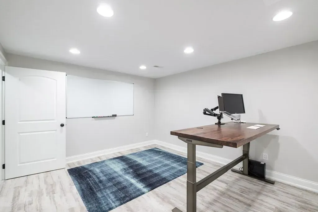 Custom Built-In Desk Ideas for Basement Office Storage | ASRD