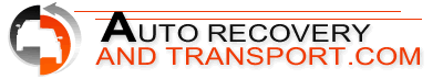 Logo for Auto Recovery and Transport. Black and orange circular design with vehicle silhouette.