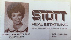 Mary Lou Stott Business Card Photo