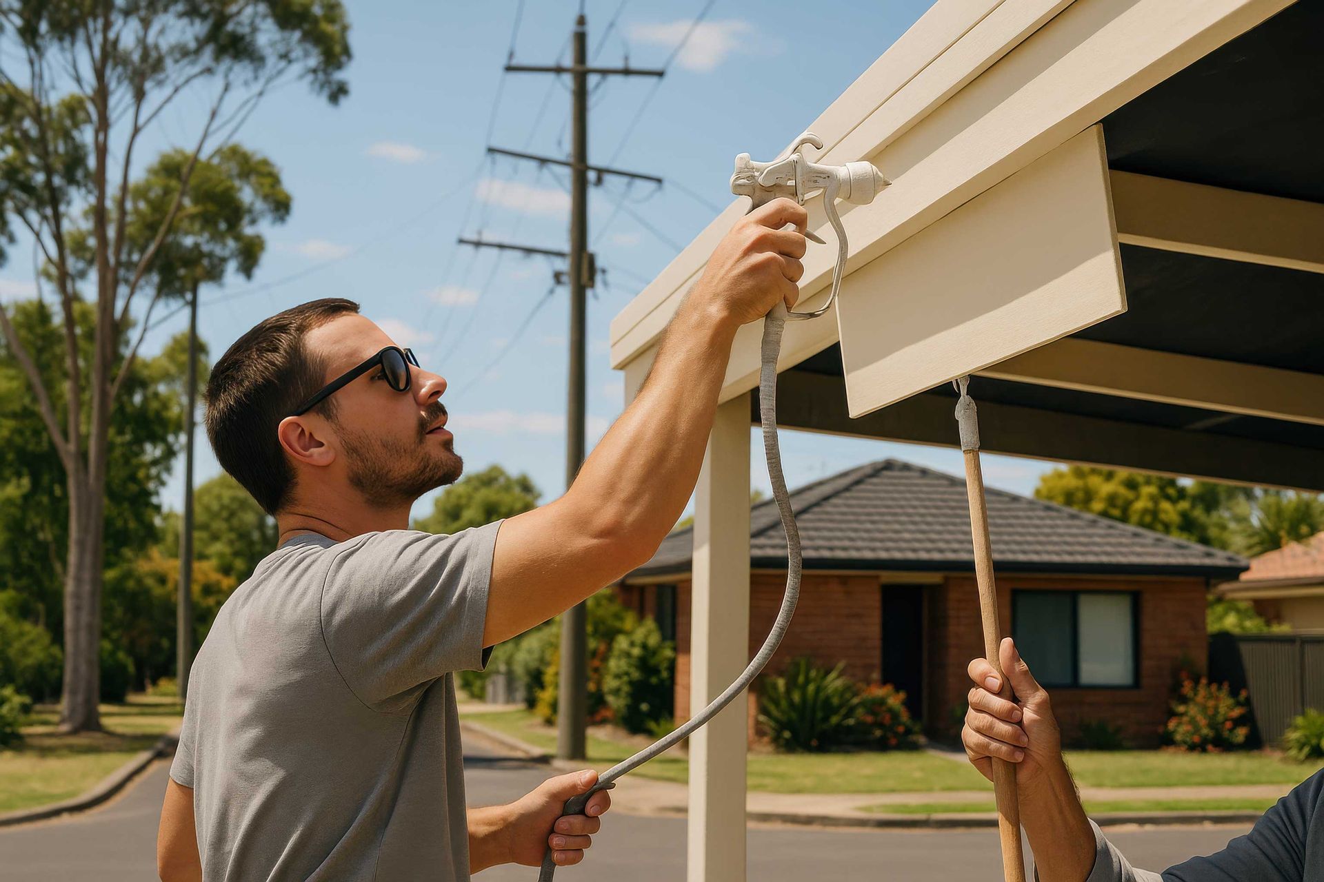 Clean White Fascia and Gutter After Painting in Gladstone