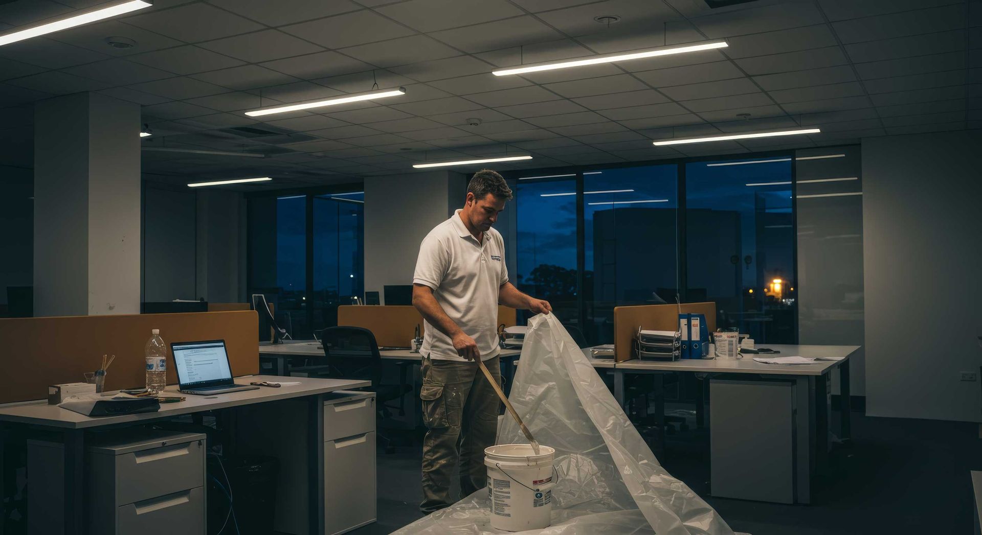 Professional Paint Finish Inside Local Office in Gladstone