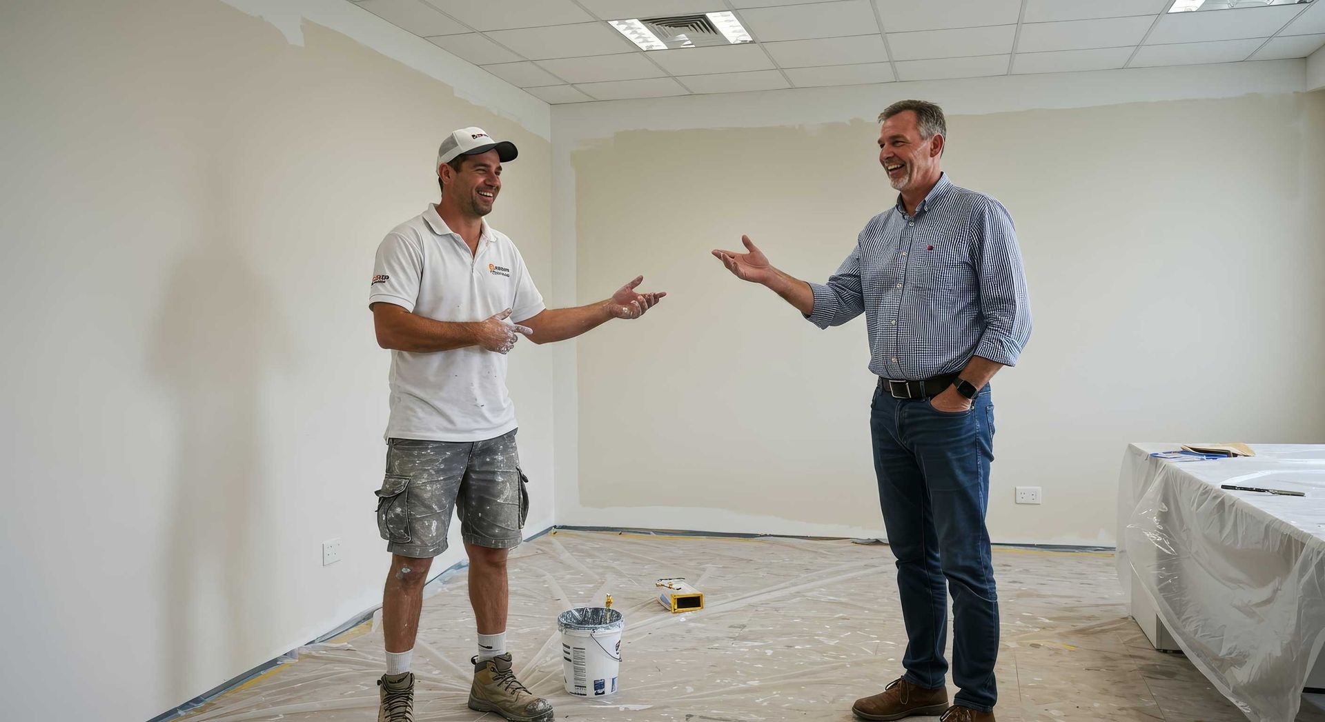 Satisfied Business Owner After Office Painting in Gladstone QLD Australia