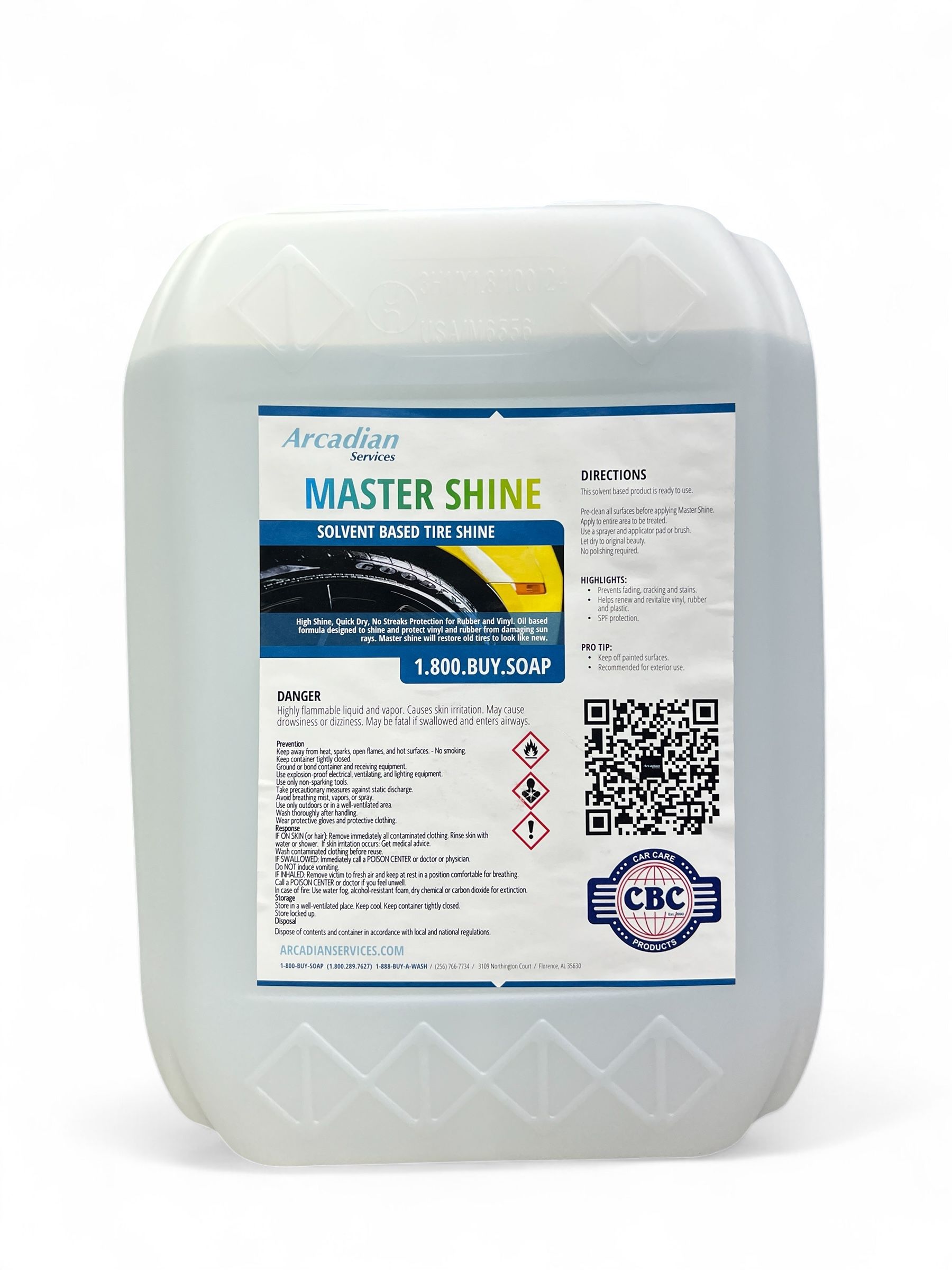 arcadianMASTER SHINE SOLVENT BASED TIRE SHINE, VINYL & RUBBER PROTECTANT