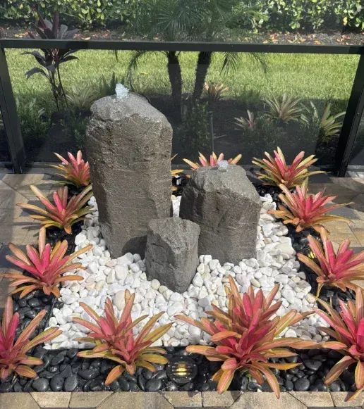 fountain waterfall installation